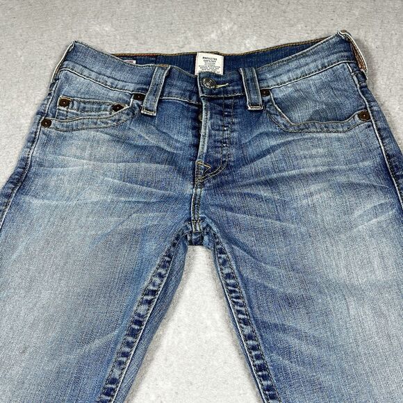 True Religion  VINNY Skinny Jeans Women 28x27 Flap Pockets Low Rise Medium Wash - Picture 3 of 16